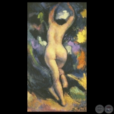 MUJER DE ESPALDA - Óleo de JAIME BESTARD